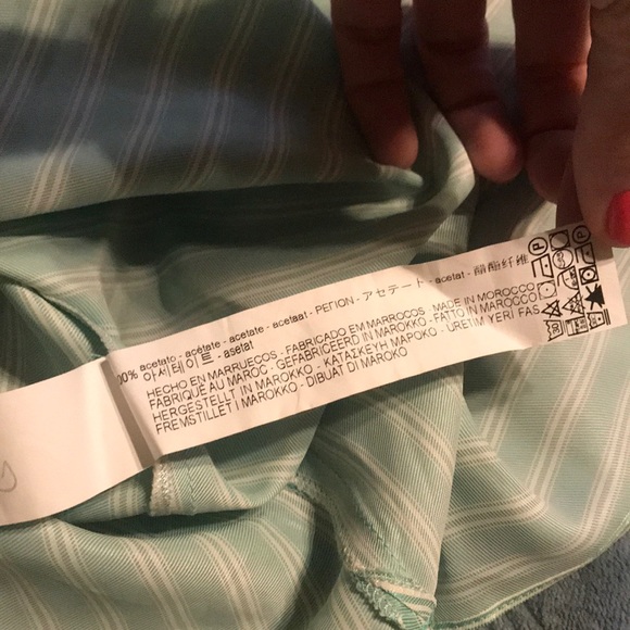 ZARA green striped oversized shirt/dress,XS!NWT - Picture 9 of 9